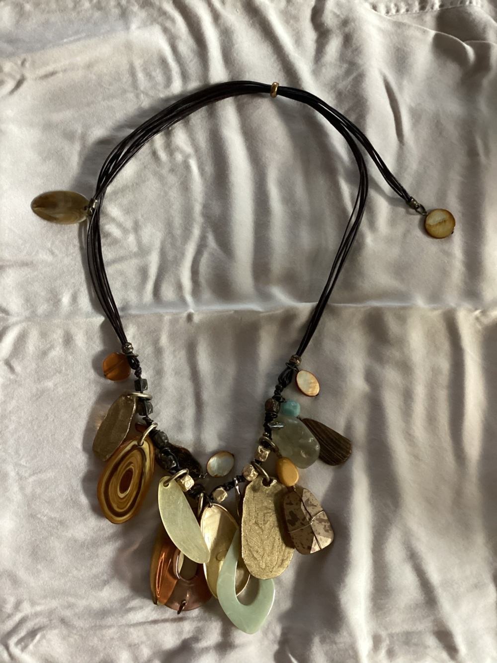Women’s chunky necklace with multicolored charms